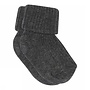 Cotton rib baby socks 497| Dark Grey Melange