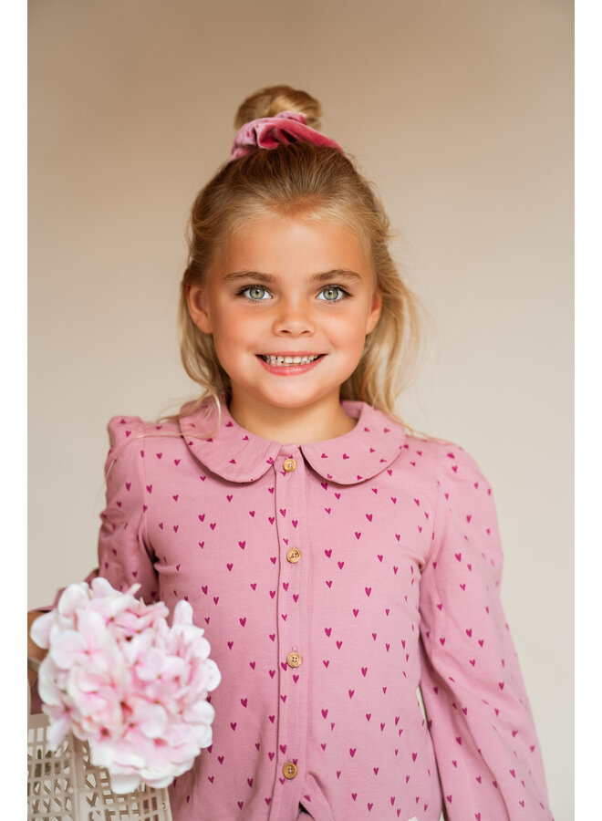 Faye blouse berry hearts