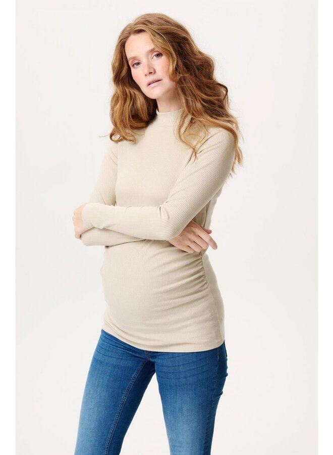 Noppies - Sira rib top LS - Light Sand