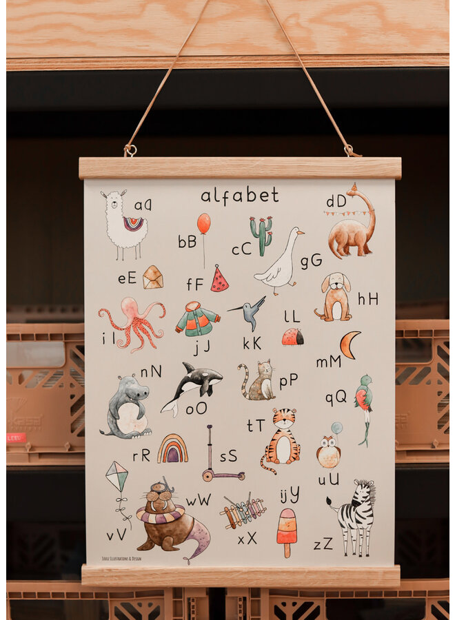 Juulz illustrations poster - Schrijf Alfabet