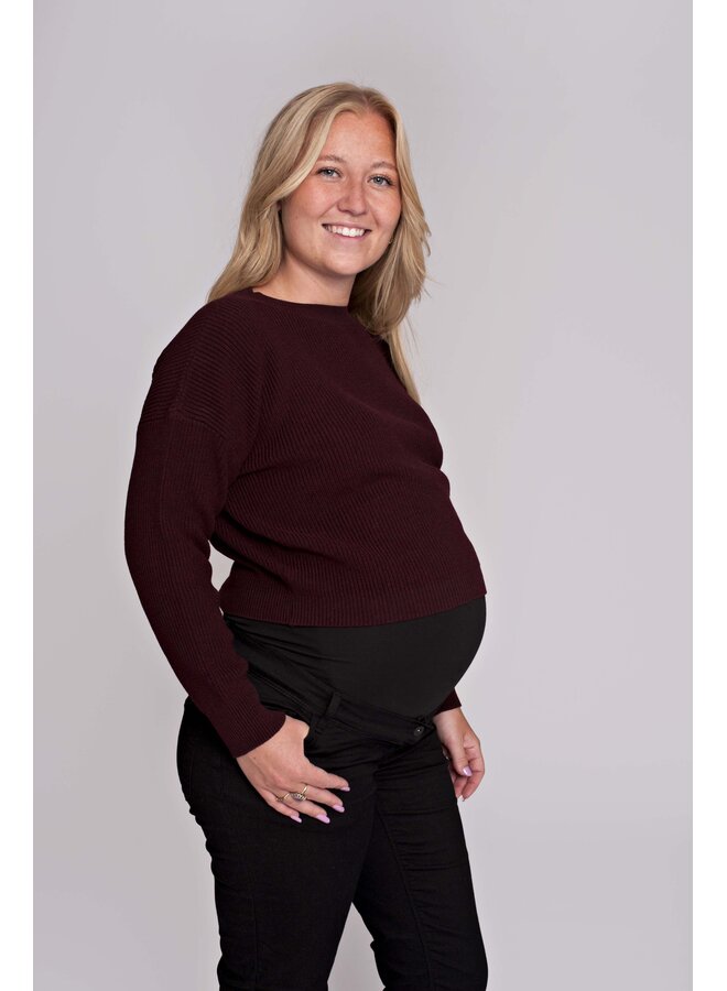 Knitted Cropped | One Size Burgundy