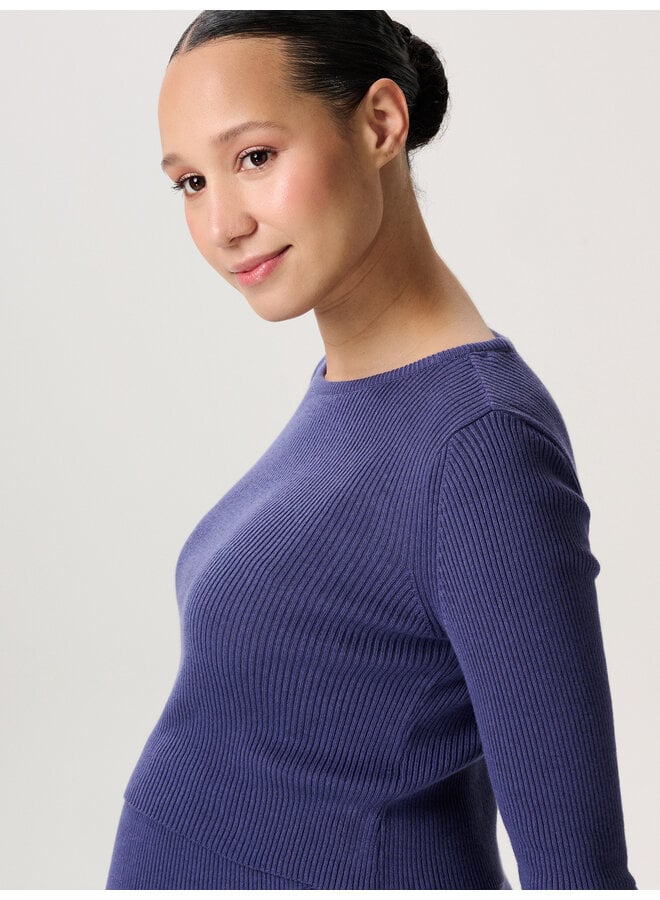 Samso Nursing Top l. sleeve - Skipper Blue