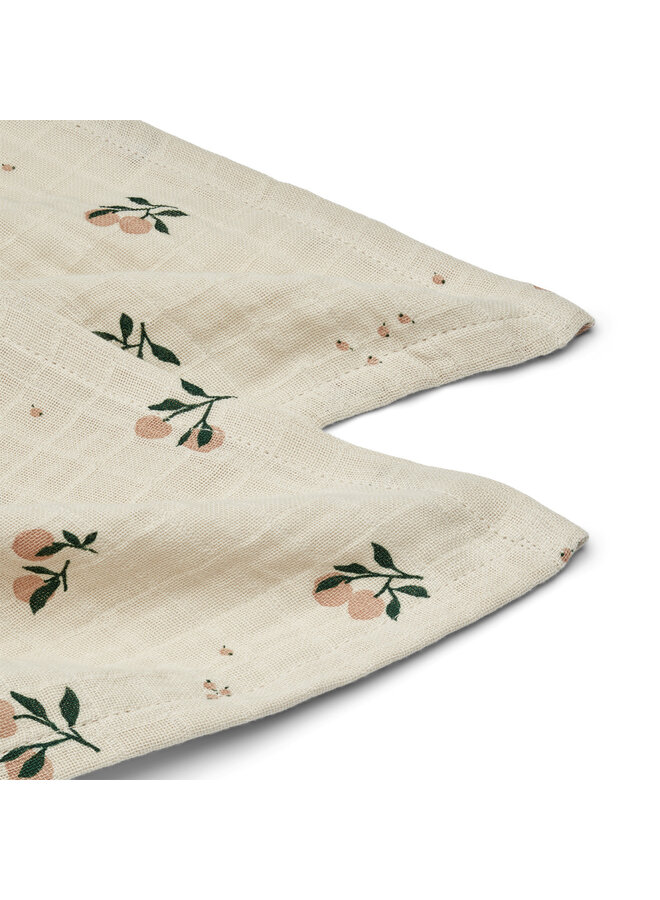 Lewis muslin cloth 2-pack |  Peach/Sea shell mix