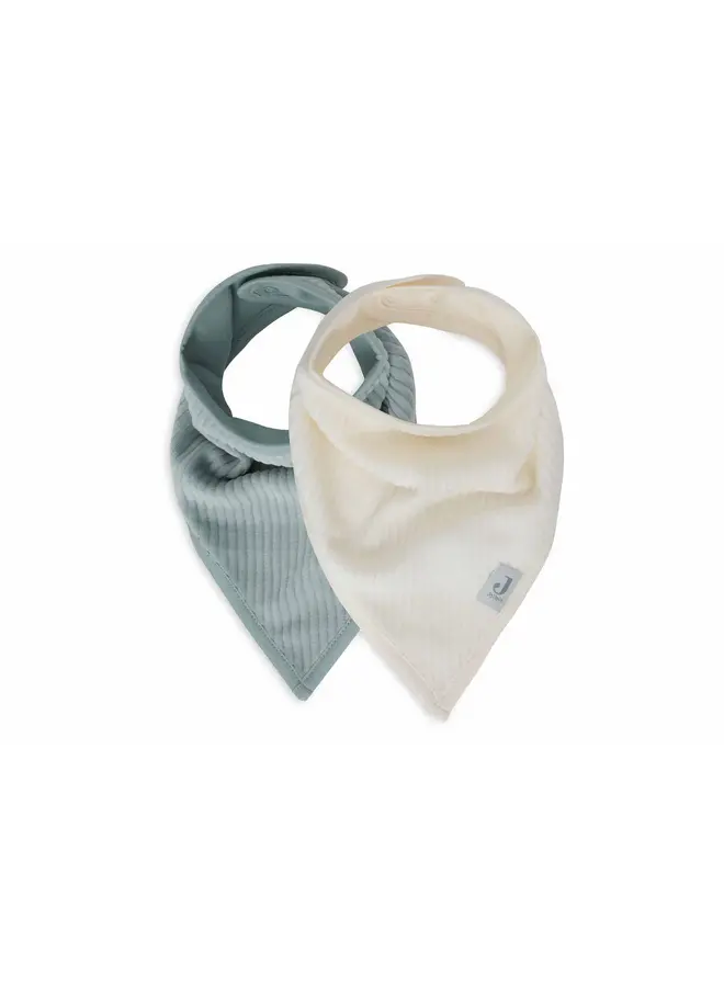 Jollein |Slab Bandana Hydrofiel - Velvet Rib Sea Green/Ivory 2 stuks