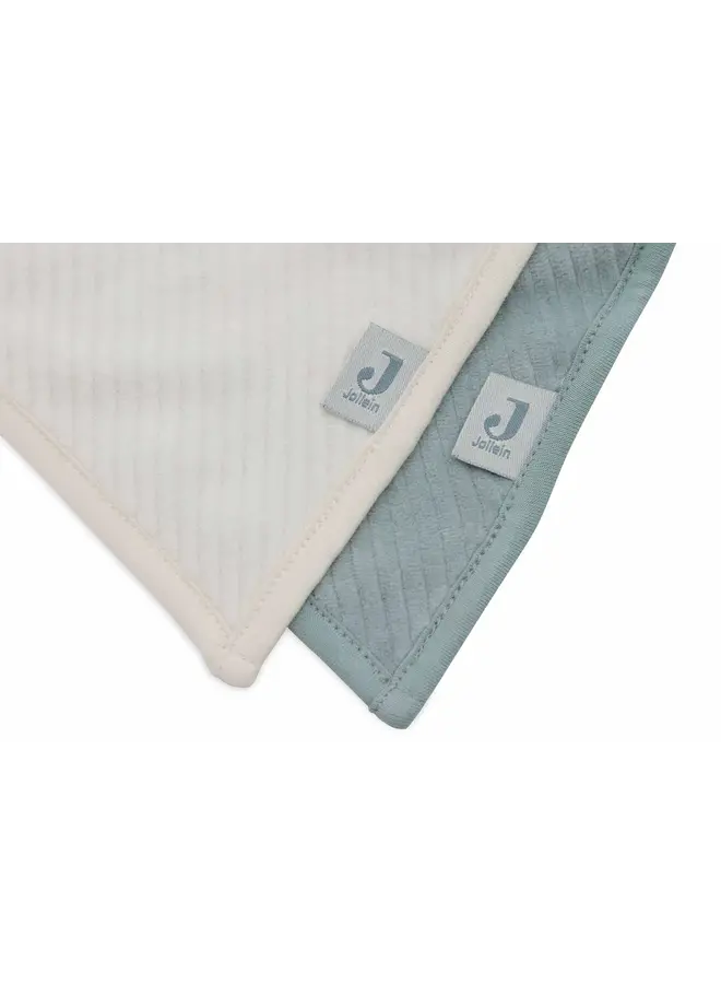 Jollein |Slab Bandana Hydrofiel - Velvet Rib Sea Green/Ivory 2 stuks