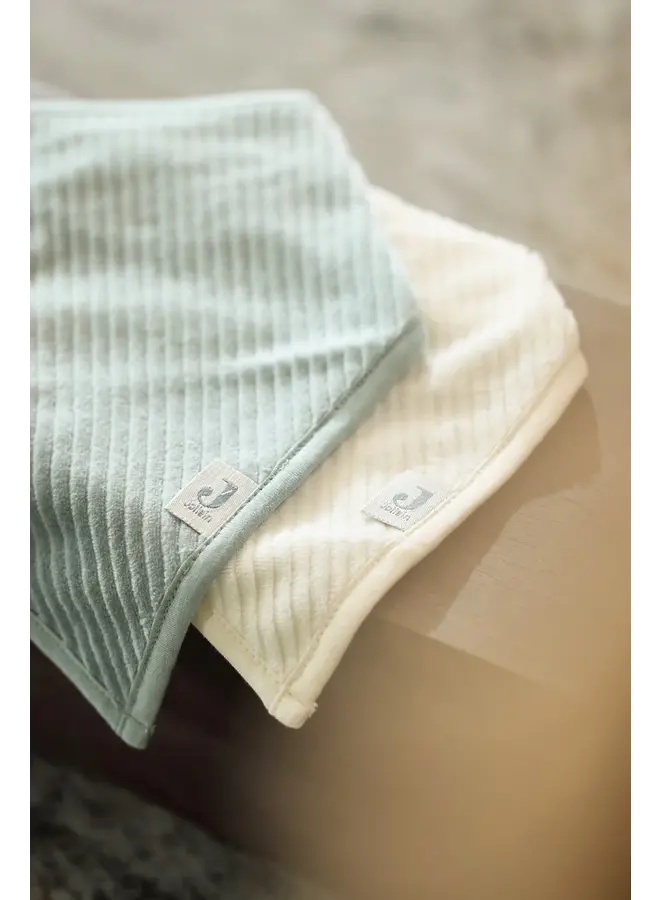 Jollein |Slab Bandana Hydrofiel - Velvet Rib Sea Green/Ivory 2 stuks