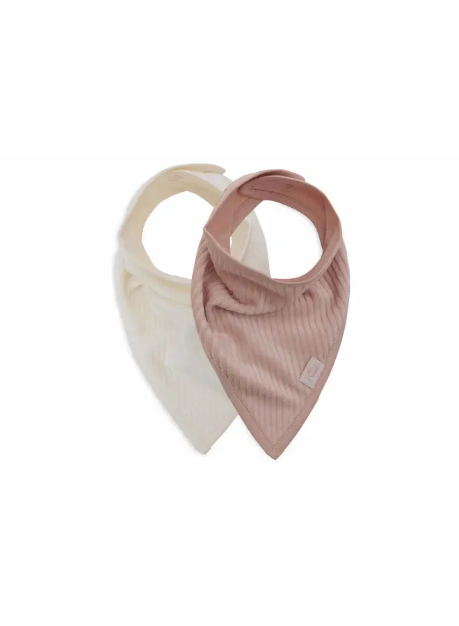 Jollein | Slab Bandana Hydrofiel - Velvet Rib Wild Rose/Ivory 2 stuks