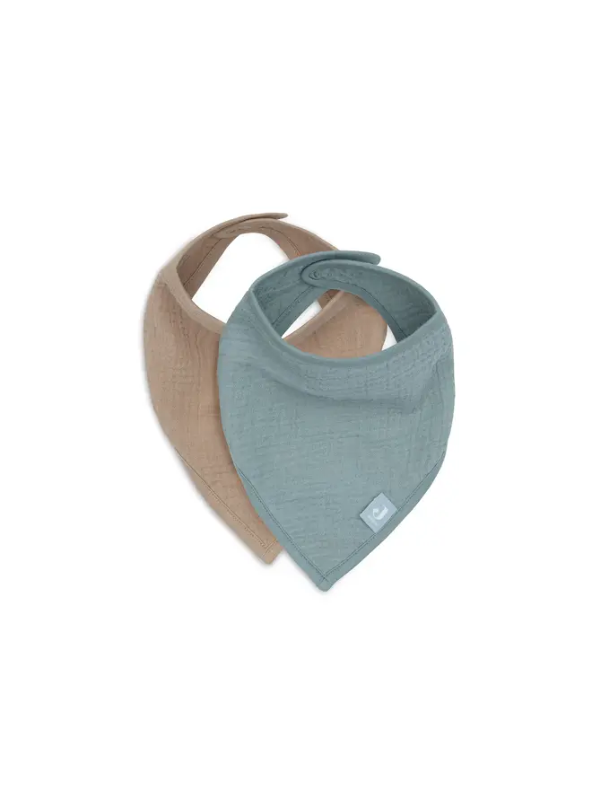 Jollein | Slab Bandana Hydrofiel - Sea Green/Biscuit 2 stuks