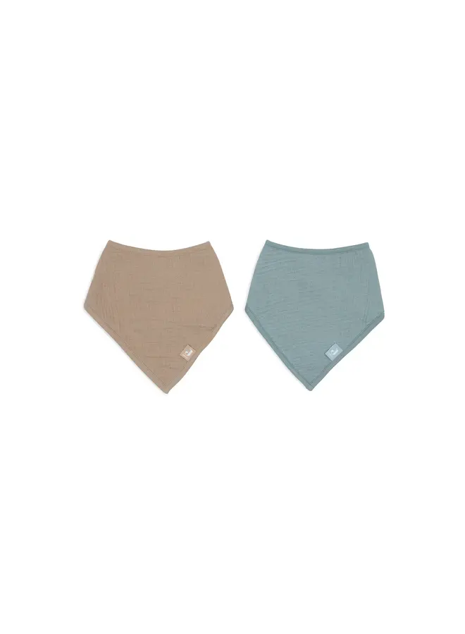 Jollein | Slab Bandana Hydrofiel - Sea Green/Biscuit 2 stuks