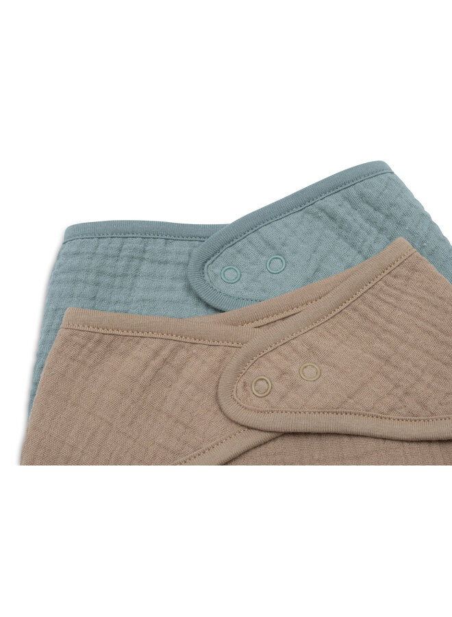Jollein | Slab Bandana Hydrofiel - Sea Green/Biscuit 2 stuks