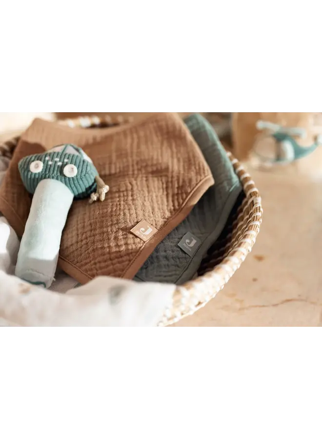 Jollein | Slab Bandana Hydrofiel - Sea Green/Biscuit 2 stuks