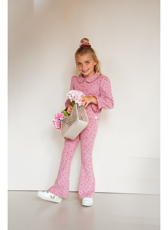 Faye blouse berry hearts