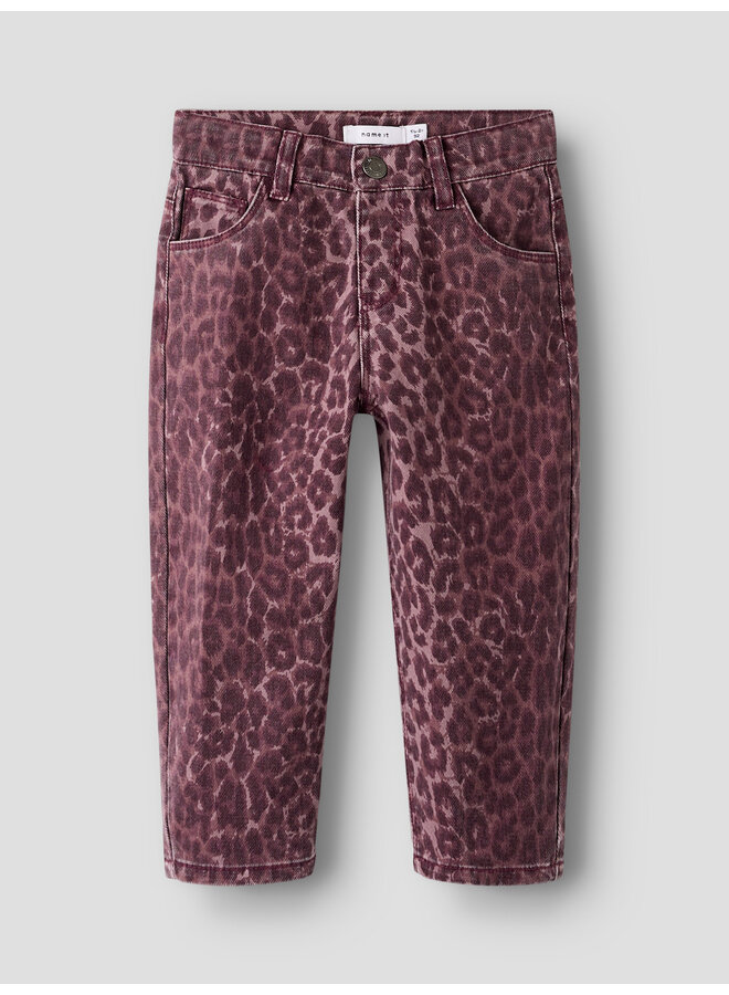 BELLA MOM PANTS - LEOPARD TWILL