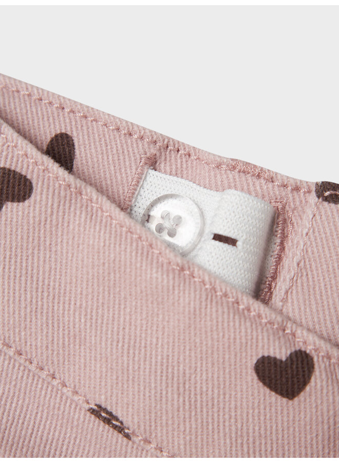 STRAIGHT AOP TWILL PANT - HEARTS