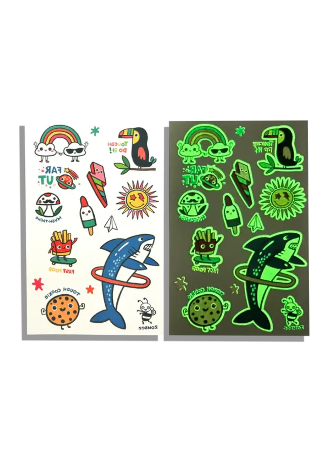 Ooly | Tattoo Palooza Temporary Glow Tattoos - Bright & Funny