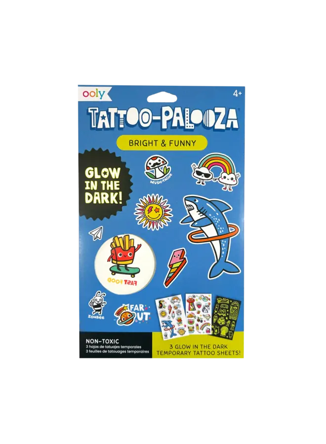 Ooly | Tattoo Palooza Temporary Glow Tattoos - Bright & Funny