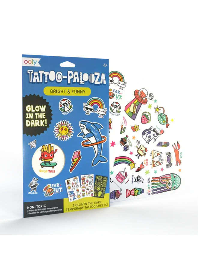 Ooly | Tattoo Palooza Temporary Glow Tattoos - Bright & Funny