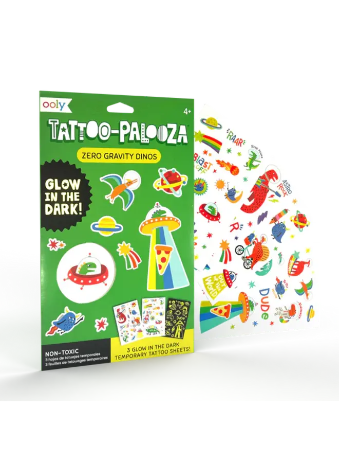 Ooly | Tattoo Palooza Temporary Glow Tattoos - Gravity Dinos