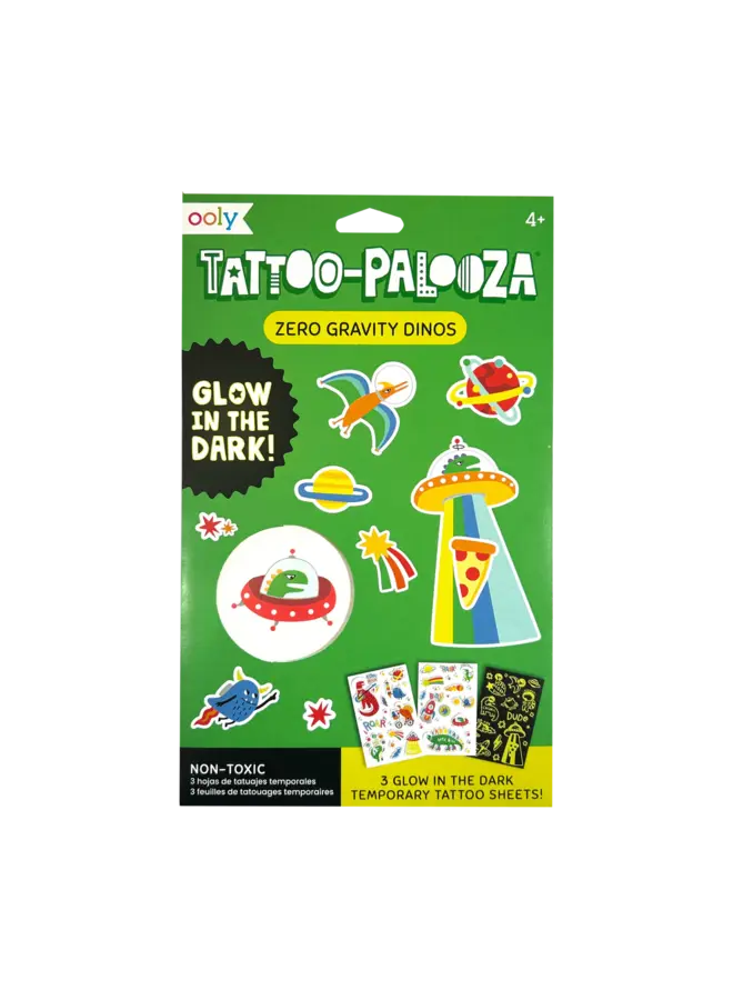 Ooly | Tattoo Palooza Temporary Glow Tattoos - Gravity Dinos