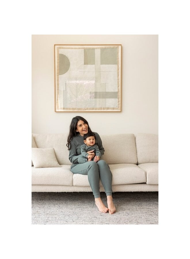 Feetje Pyjama Volwassenen | wafel  Family Edition - Zeegroen