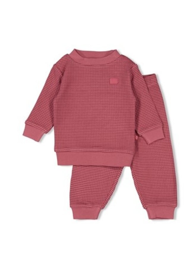Feetje Pyjama | wafel  Family Edition - Berry