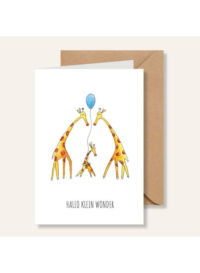 Juulz Illustrations | Hallo Klein Wonder Giraf - Blauw