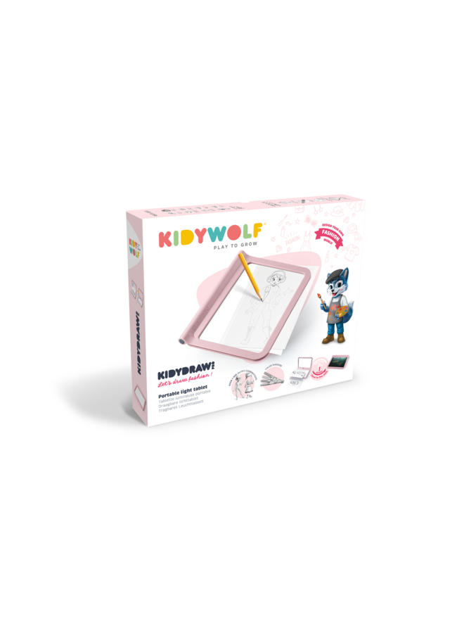 Kidywolf - Kidydraw Pro lichtgevende tablet Roze