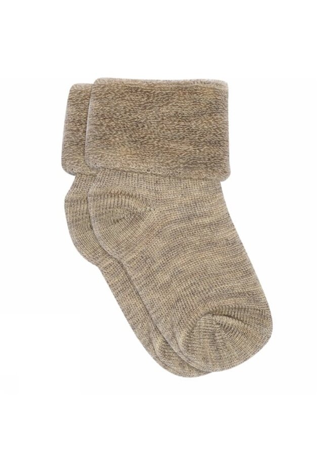 Wool baby socks 489 | Light Brown Melange
