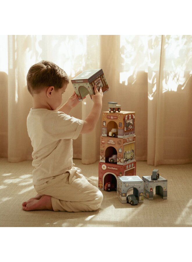 Little Dutch | Stapelblokken met auto's