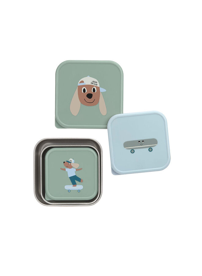 Lässig |  Snackbox Stainless Steel Tiny Team Dog