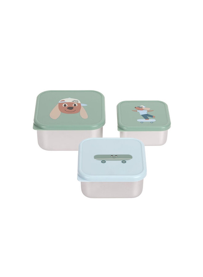 Lässig |  Snackbox Stainless Steel Tiny Team Dog