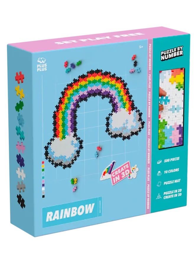 Plus-Plus | Puzzle by Number Regenboog - 500 stuks