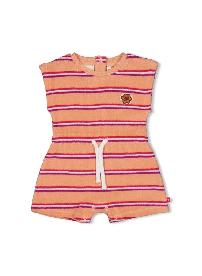 Playsuit streep badstof - Love Peace Aloha