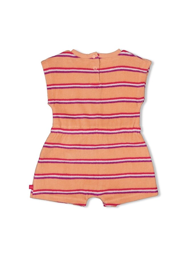 Playsuit streep badstof - Love Peace Aloha