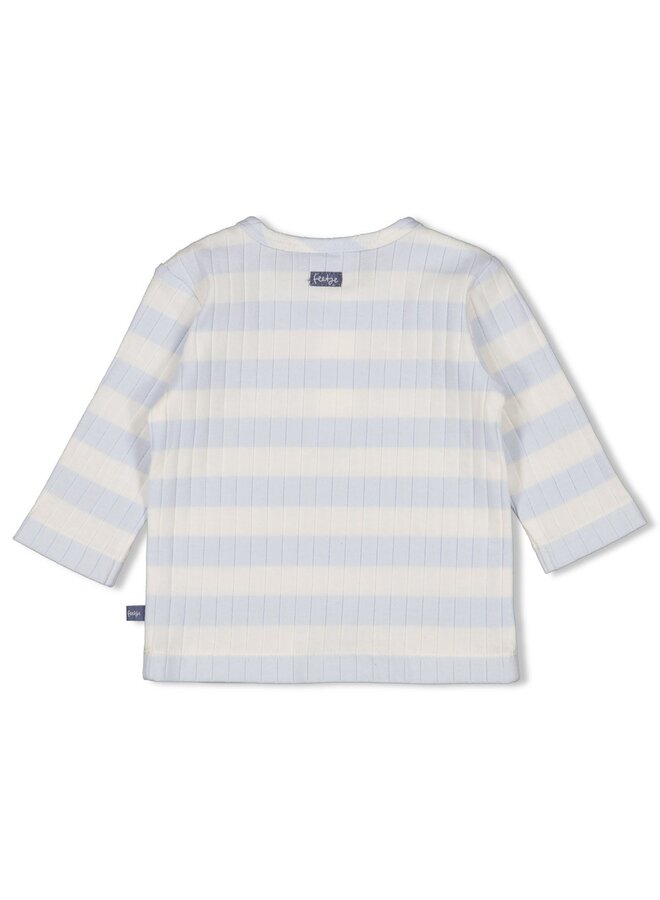 Longsleeve rib met streep - Blue Ocean
