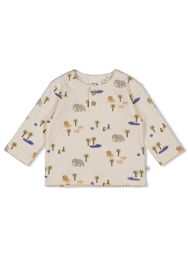 Longsleeve rib AOP - Safari Savage | Off-White