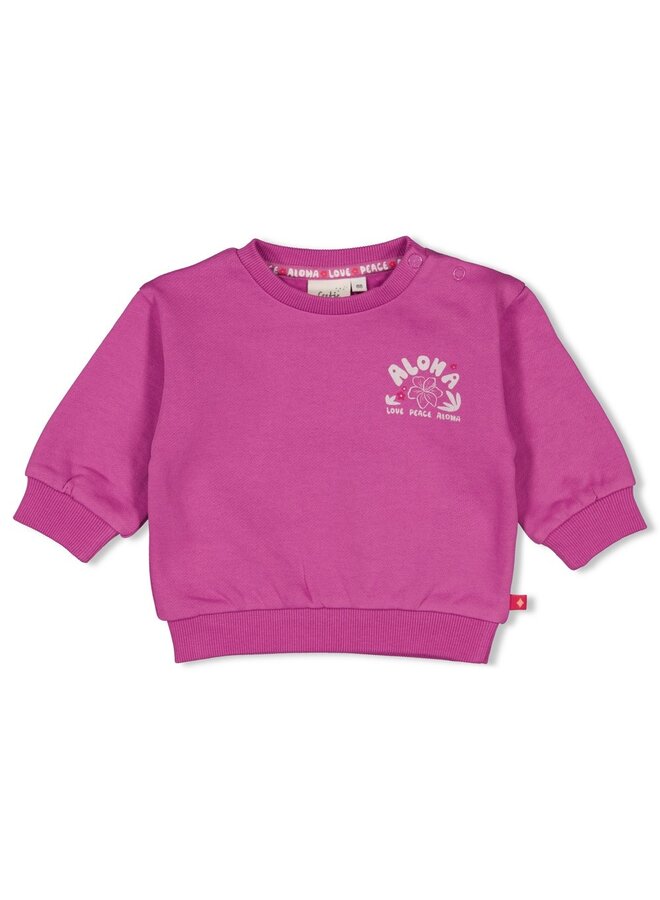 Sweater relaxed fit - Love Peace Aloha | Paars
