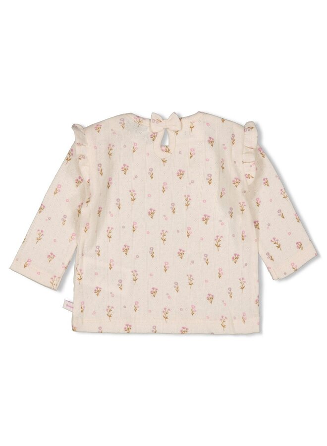 Longsleeve pointelle rib AOP - Flower Ranch