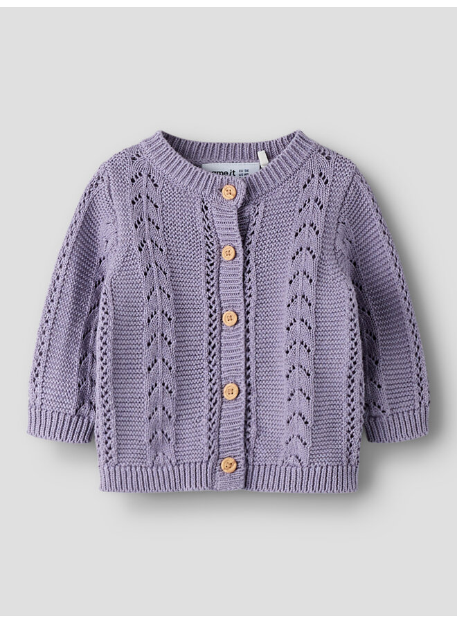 NBFTANDRA LS KNIT CARD - LAVENDER GREY