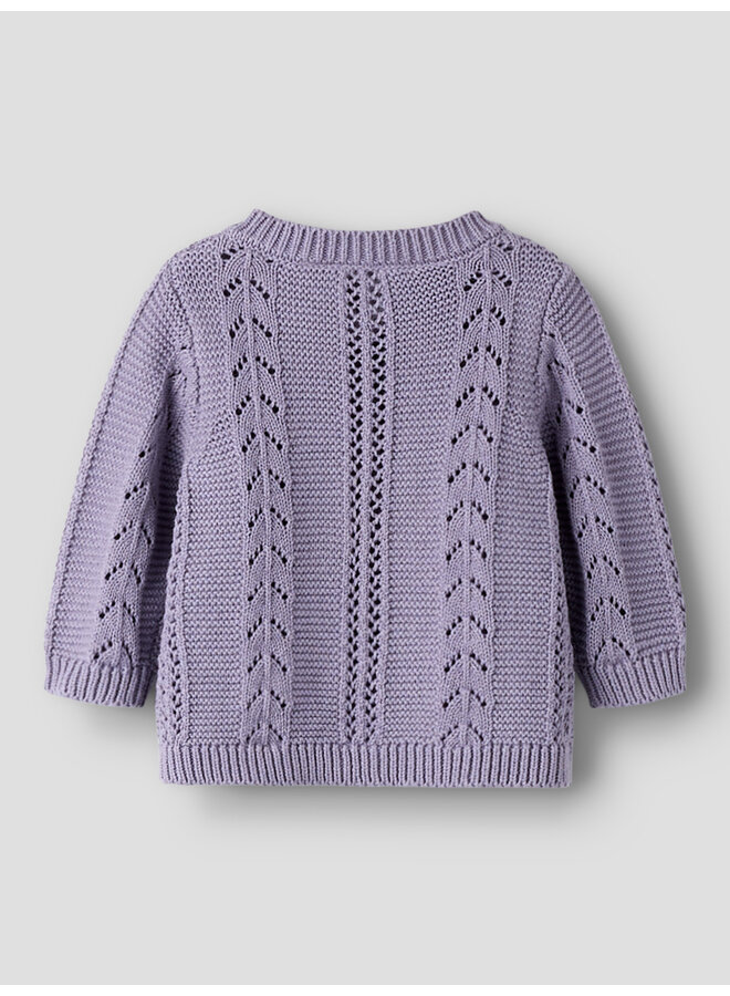 NBFTANDRA LS KNIT CARD - LAVENDER GREY