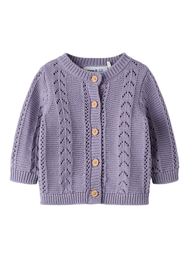 NBFTANDRA LS KNIT CARD - LAVENDER GREY