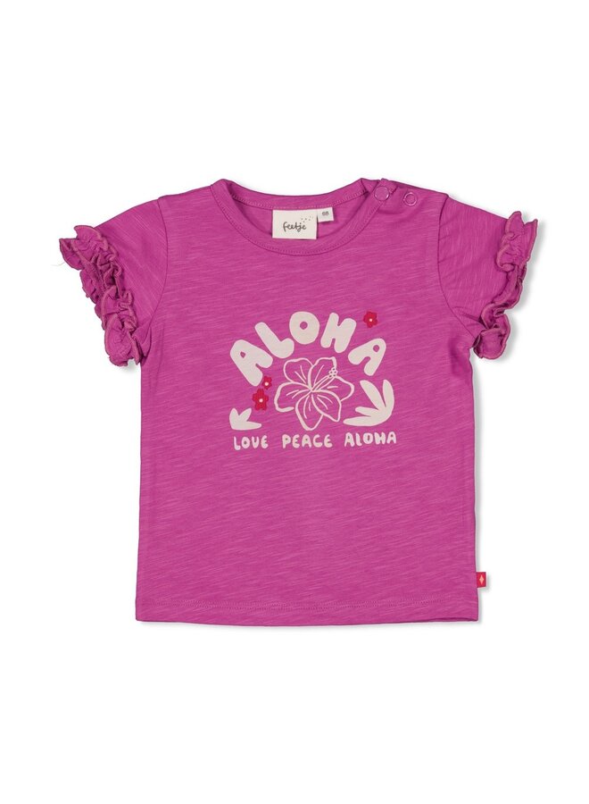 T-shirt - Love Peace Aloha | Paars