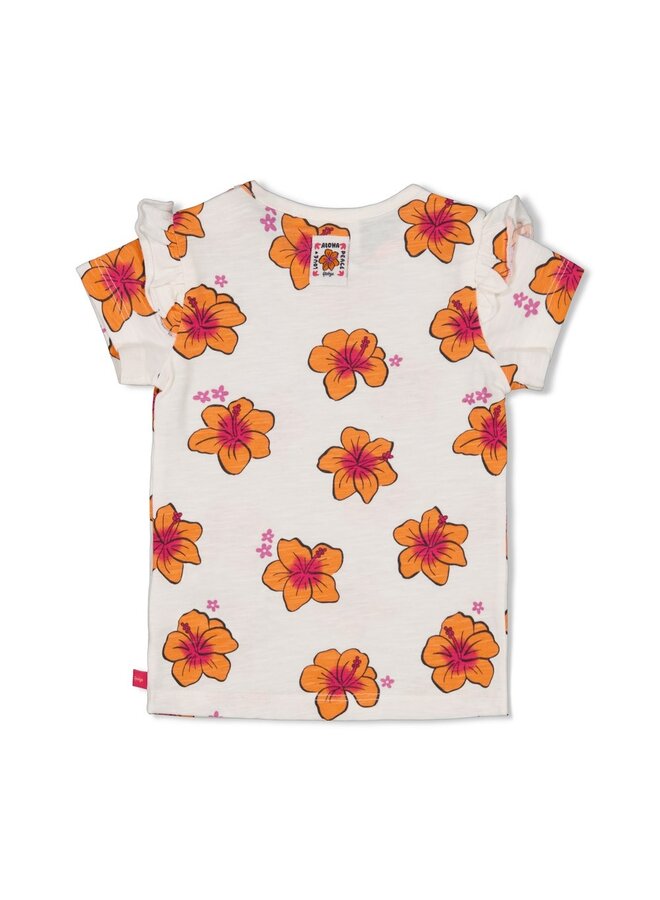 T-shirt AOP - Love Peace Aloha | Wit