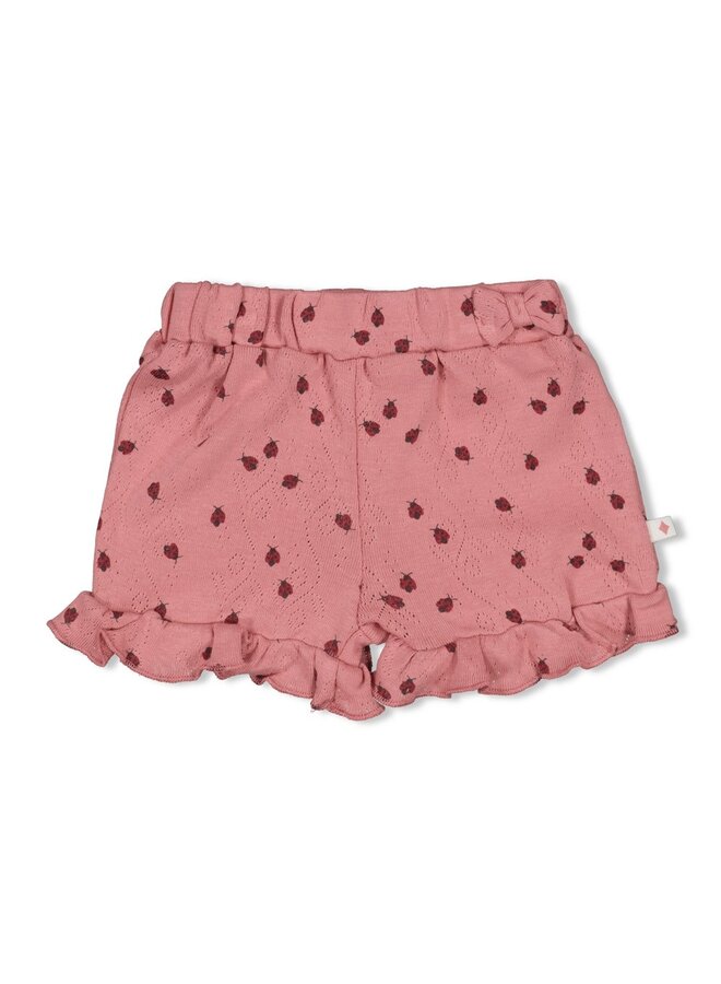 Short ajour rib AOP – Ladybug | Roze
