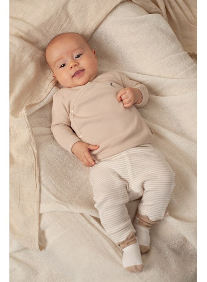 Broek rib met streep - Honey Bear | Zand