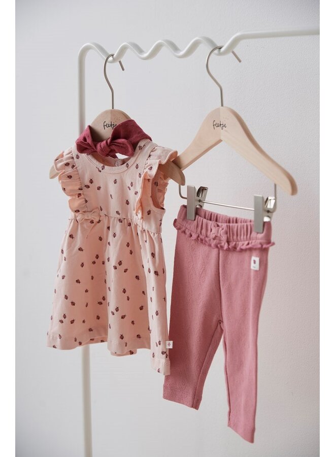 Legging ajour rib – Ladybug | Roze