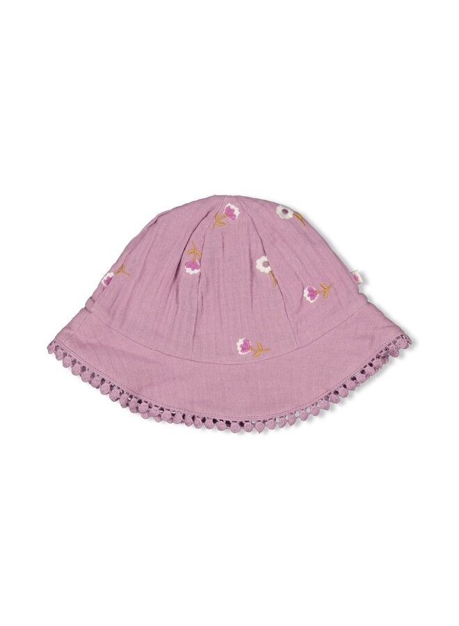 Zonnehoed mousseline AO embroidery - Flower Ranch