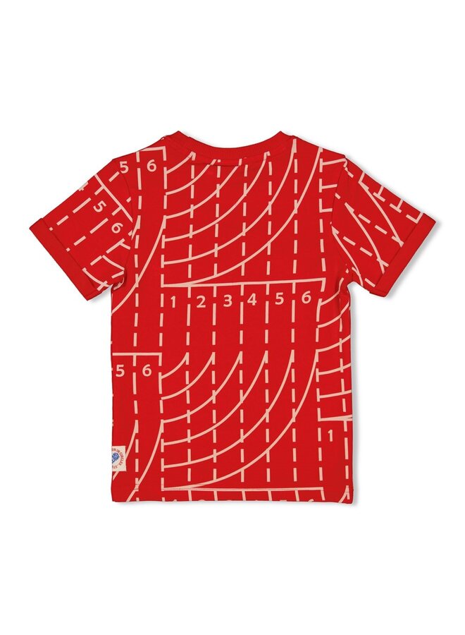 T-shirt AOP - Run the Day | Rood