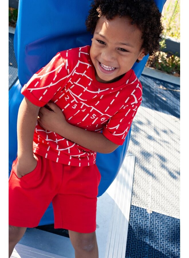 T-shirt AOP - Run the Day | Rood