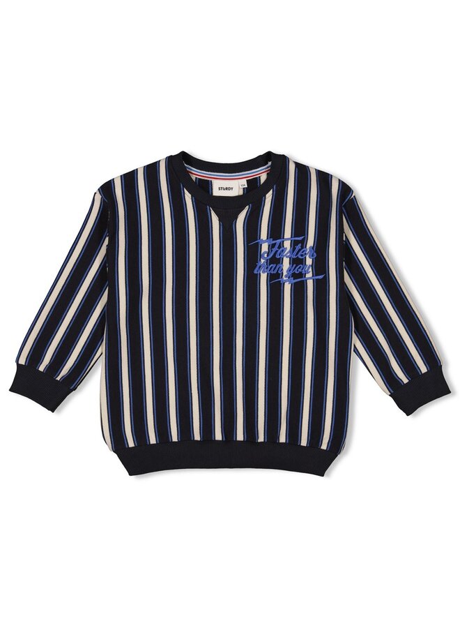 Sweater streep - Run the Day | Antraciet